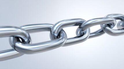 Obraz premium Strong metal chain link closeup detail showing durability and interconnectedness.