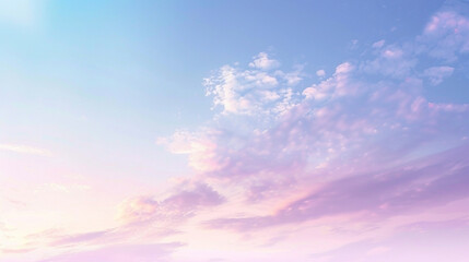 Pastel Skies: A Tranquil Vista of Soft Clouds and Gradient Hues at Sunset