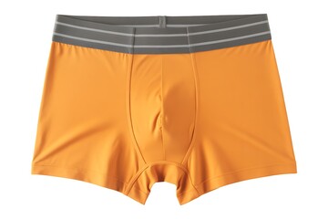 Orange Men's Boxer Briefs – Stylish Underwear with Gray Waistband and Stripe Detail"