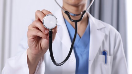 Healthcare Professional with Stethoscope – Medical Examination and Diagnosis Concept