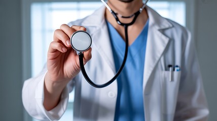 Healthcare Professional with Stethoscope – Medical Examination and Diagnosis Concept