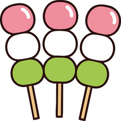 Dango Flat Vector Illustration