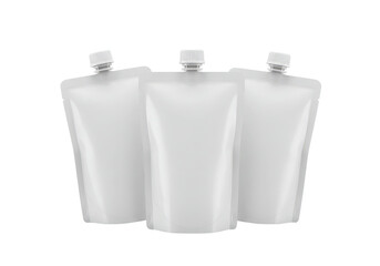 Set of Three Transparent Plastic Pouches for Liquid Storage and Eco-Friendly Packaging Solutions