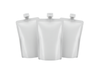 Set of Three Transparent Plastic Pouches for Liquid Storage and Eco-Friendly Packaging Solutions