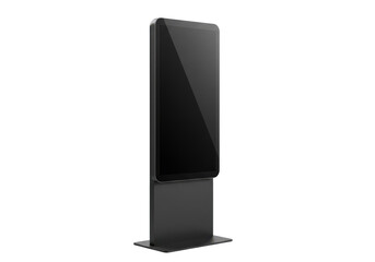 Sleek Black Digital Display Screen on Stand Designed for Modern Business and Advertising Environments