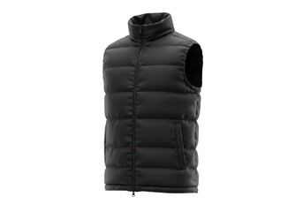 Stylish Black Sleeveless Puffer Vest for Casual Outdoor Activities with Warm Insulation