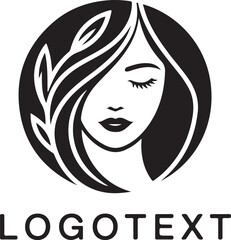 Elegant woman face logo isolated on white background for beauty and spa company