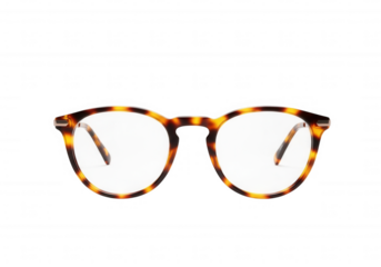 Tortoiseshell Round Eyeglasses isolated on a transparent background