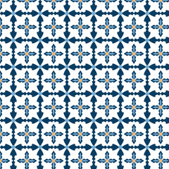 Blue and beige flower pattern design for textile background print