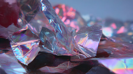 Glossy plastic reveals melting form in hyper-saturated color gradients