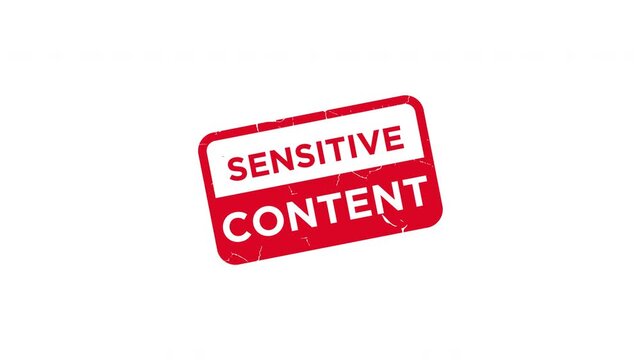 sensitive content stamp on white background