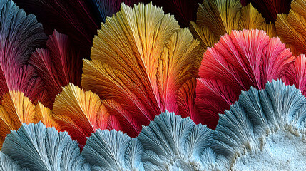 Melted plastic creates abstract pattern in hyper-saturated color gradients