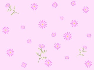 ピンクの花のシームレスパターン　A-2