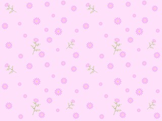 ピンクの花のシームレスパターン　A-2'