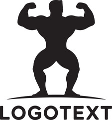 Fototapeta premium Bodybuilder silhouette isolated on white background for logo design template