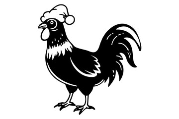 rooster christmas hat silhouette