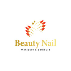 Nail polish logo design for manicure studio or nail salon with creative elements Vector template