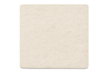 Blank square beer mat or coaster template with rounded corners on a transparent background, perfect for custom designs