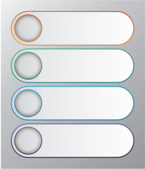 Colorful rounded infographic template with four text boxes for business presentation or data visualization