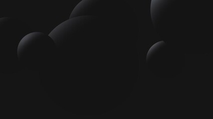 Abstract dark spheres floating in a sleek minimalist motion graphic for modern design and visual branding.