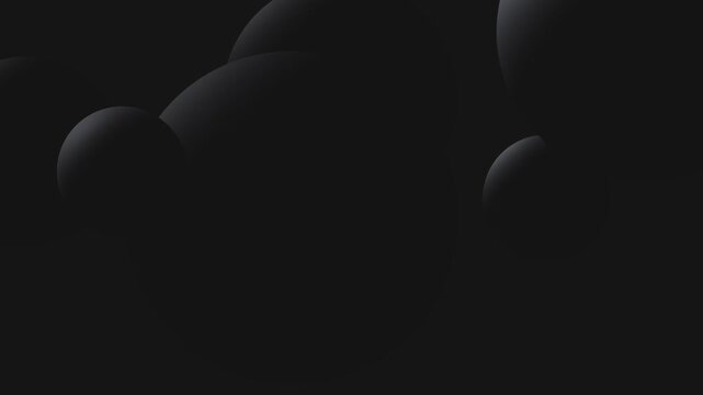 Abstract dark spheres floating in a sleek minimalist motion graphic for modern design and visual branding.