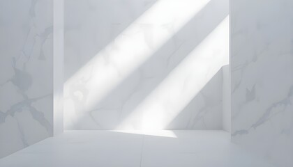 Obraz premium Abstract 3D White Box Background with Light and Shadow Effects for Minimal Design and Modern Illustration Concepts
