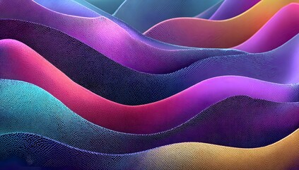 Abstract flowing waves of vibrant iridescent colors with intricate textures creating a mesmerizing and dynamic visual art background for digital design projects