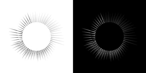 Dynamic abstract spiral sound wave rhythm lines. Circular spiral sound wave rhythm of lines. Circular futuristic abstract lines, black and white background.	