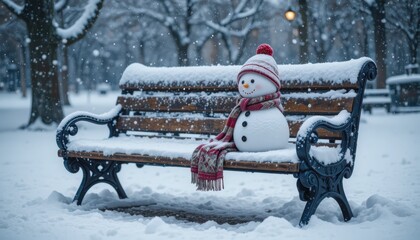 snow covered bench in the snow,Snow-Covered Bench in the Snow, Quiet Rest Amid Winter, Frozen Seat in a White World, Silent Snow Blanket, Winter&rsquo;s Peaceful Pause, Bench Wrapped in Snowflakes, Stillnes