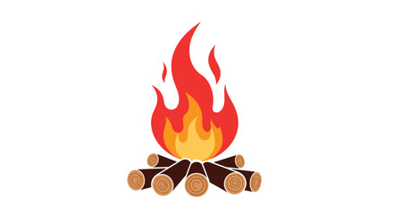 A cozy campfire burning brightly with logs arranged in a circular pattern.