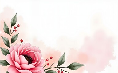 wedding invitation suite with beautiful floral background watercolor. High quality
