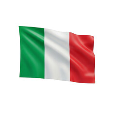 Obraz premium Waving Italian Flag with Green White Red Stripes isolated on a transparent background