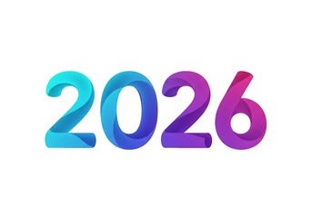 Abstract digital 2026 number design on a white background year concept