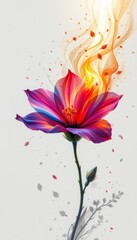 Obraz premium Vibrant Flower with Abstract Light