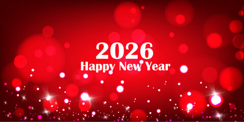 happy new year 2026 with bokeh sparkle background
