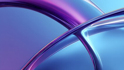 Abstract flowing iridescent ribbons of light in cool blue and purple tones creating a futuristic and ethereal visual effect