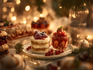 Festive Christmas Desserts With Berries