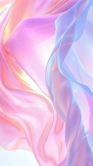 Fototapeta premium Ethereal Flowing Fabric Art Soft Pink Blue Waves