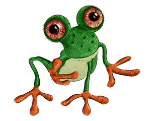 green frog cartoon