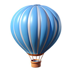 Obraz premium A blue and white hot air balloon isolated on transparent background