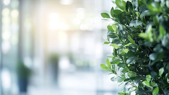 Modern empty office interior with open workspace and bright lighting