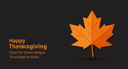 Happy Thanksgiving Autumn Leaf Illustration.