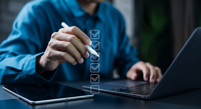 A modern collection of high-resolution technology focusing on human hands interacting with various digital devices and interfaces. These AI-generated artworks feature scenes such as typi