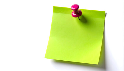 Green Sticky Note with Pink Pin