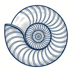Obraz premium Create Bold Stroke Ammonite Shell Fossil High-Quality Stock Image Suitable for Design