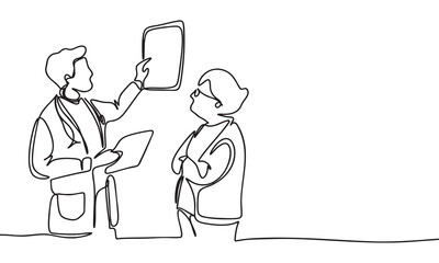 Medical Consultation Doctor and Patient Reviewing Xray