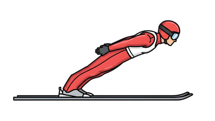 Ski Jumper Winter Sport Illustration

