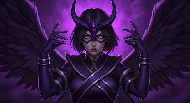 Dark Angels Gaze - A Portrait of Power and Mystery.