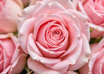 Close-up macro of pink rose bouquet, delicate beauty and romance