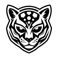 A glyph style icon showing an ocelot mascot